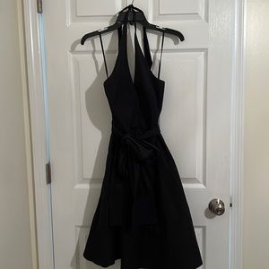 Black BCBG Halter Dress that buttons all the way up the front